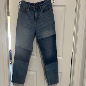 Hollister Women's Two-Tone Blue Straight Leg Jeans